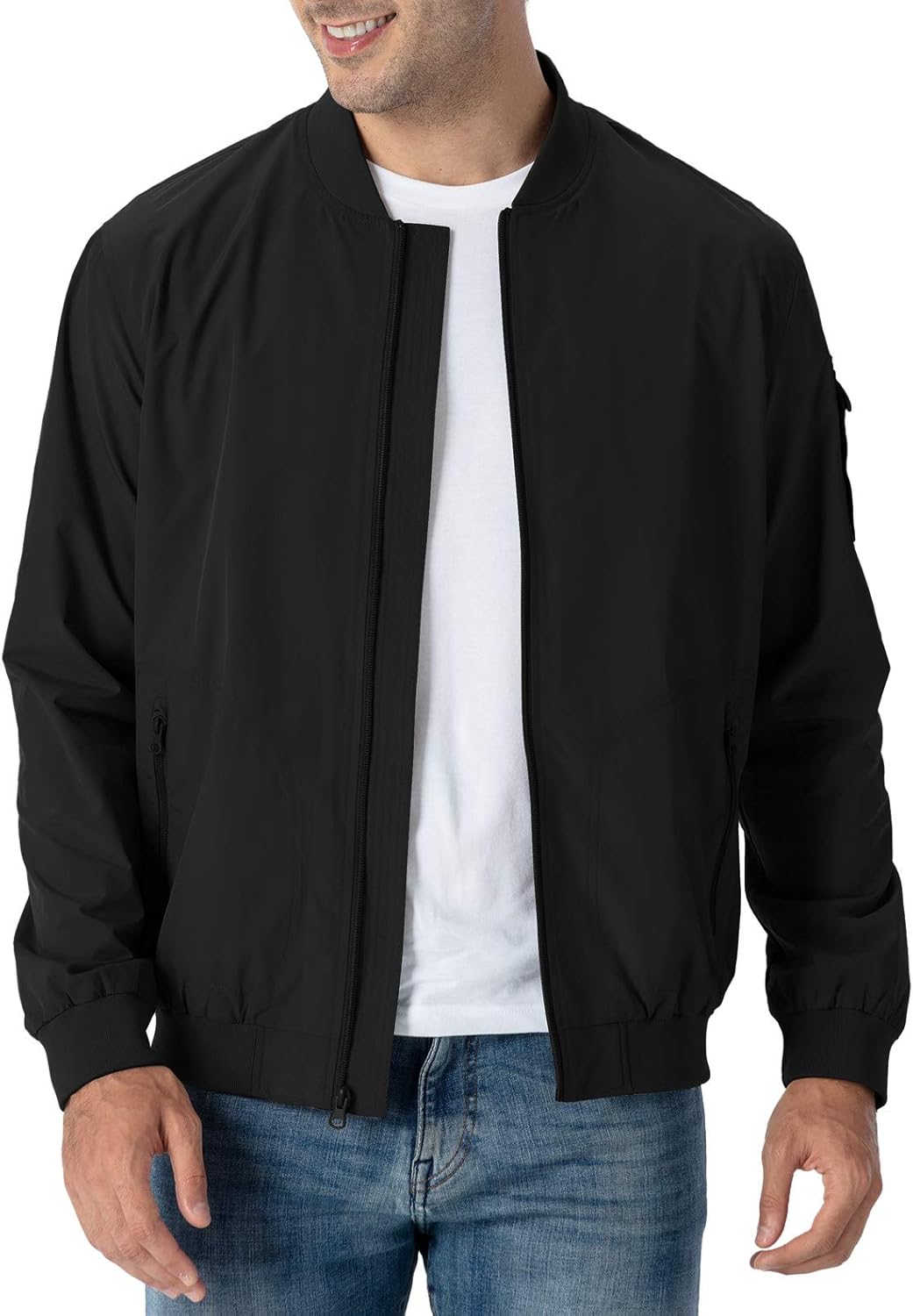 Men's Lightweight Bomber Jacket Causal Fashion Flight Windbreaker Light Jacket