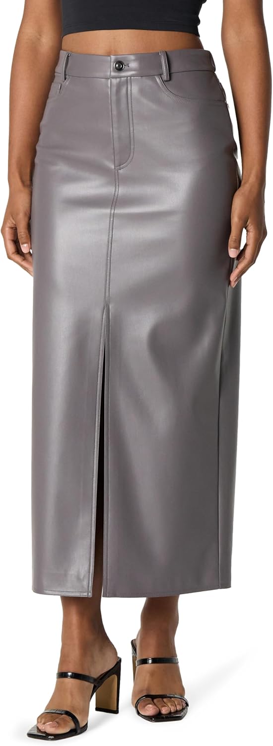 Women's  Vegan Leather Maxi Skirt