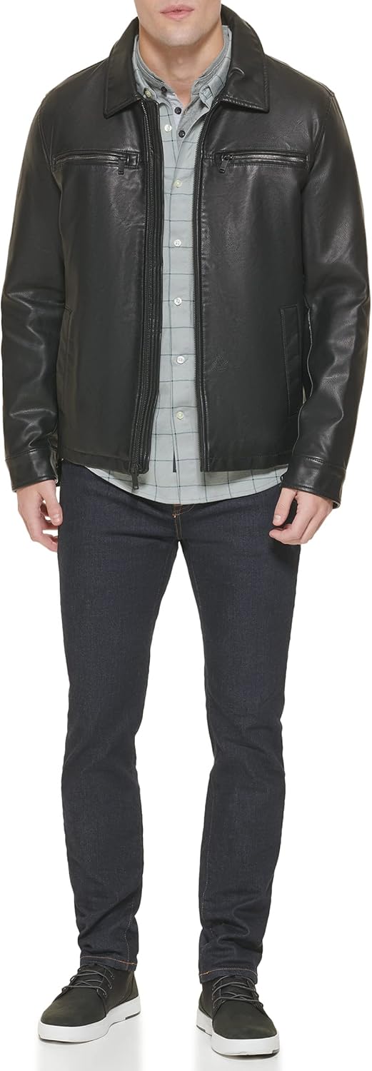 Men's  Faux Leather Jacket (Regular, Big & Tall Sizes)