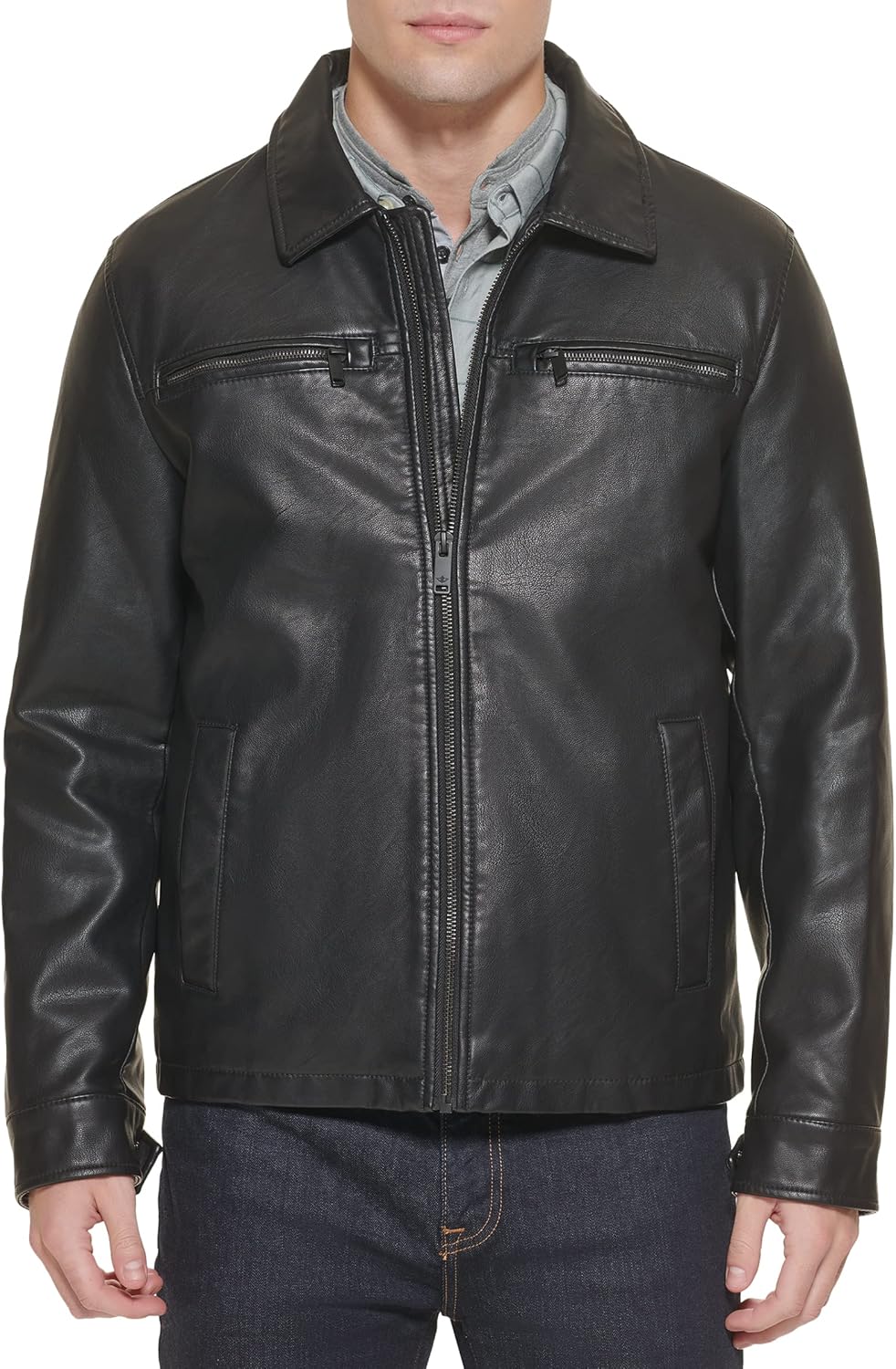 Men's  Faux Leather Jacket (Regular, Big & Tall Sizes)