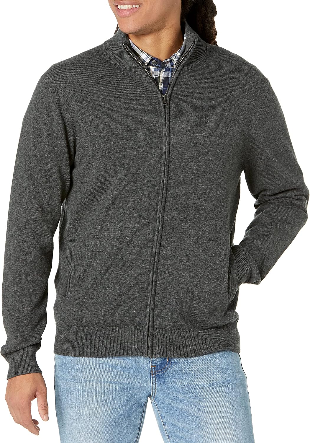 Men's Full-Zip Cotton Sweater
