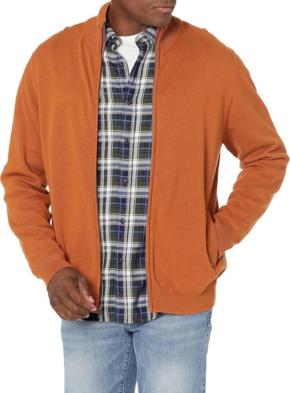 Men's Full-Zip Cotton Sweater